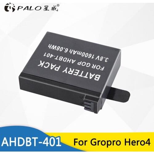 1Pcs Go Pro 4 battery 3.8V GoPro Hero 4 Batteries AHDBT-401 Go Pro Hero4 bateria AHDBT401 For GoPro Hero 4 action Camera battery