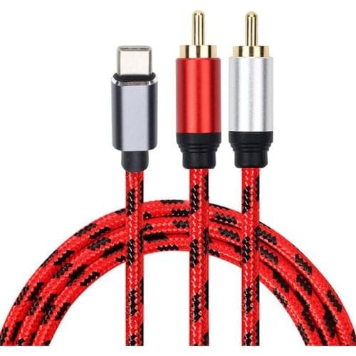 USB Type C to 2 RCA Audio Cable for Phones Tablet Laptop Speaker Home Theater TV USB C RCA Cable Accessories Drop Shipping