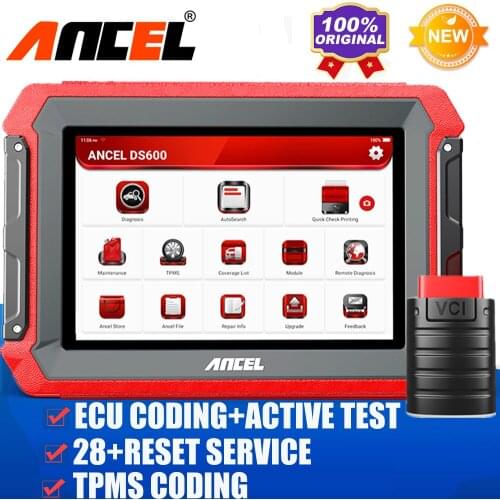 ANCEL DS600 TPMS ECU Coding For Car Diagnostic Tools OBD2 Scanner Full System Active Test Oil DPF AF Adjust Automotive Scanner