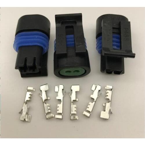 Free shipping 10 pcs 2 pin for Delphi 2 Female Sensor Connector Sealed Auto Connector 12162195 12162193