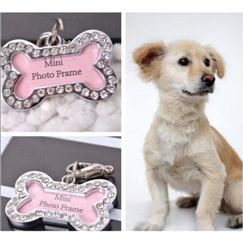 1Pcs Small 32mm New Pet Tag Set Dog Bones Shaped Name Card Bone Lost Dog Id Address Name Label Tag Pet Dog Pendant