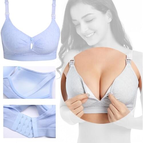 Cotton Nursing Bra Summer Breathable Breastfeeding Bras for Women Maternity Bra Plus Big Size Easy Feeding Bra Wire Free