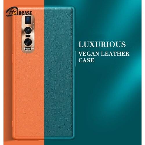 Phone Case for OPPO Find X2 Pro Case Cover Vegan Leather Soft TPU Silicone Frame Hard Cover Funda for OPPO Find X 2 Pro Lite Neo