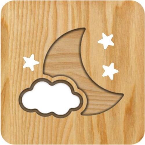 Wooden 3D Carved Moon Cloud Night Light LED Table Lamp for Kids Bedroom Home Decor USB Table Lights Baby Sleeping Lights