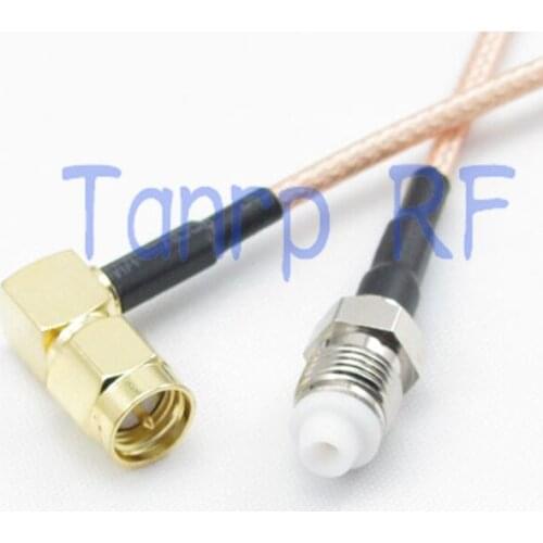 15CM Pigtail coaxial jumper cable RG316 cord 6inch SMA male plug right angle to FME female jack RF adapter connector