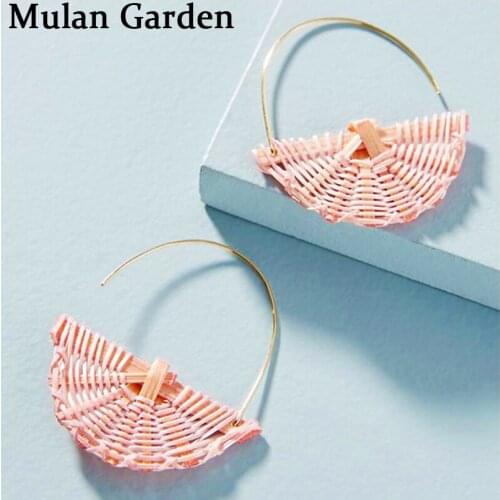 M&G 3 Colours Rattan Knit Alloy Earrings New Fashion Personality Drop Earrings Minimalist Jewelry Halloween Party Accessories