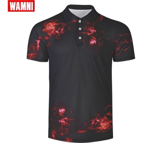 WAMNI Fashion Quick Drying Badminton Shirt Casual 3D Black Shirt Bodybuilding Man Sport Loose -shirt