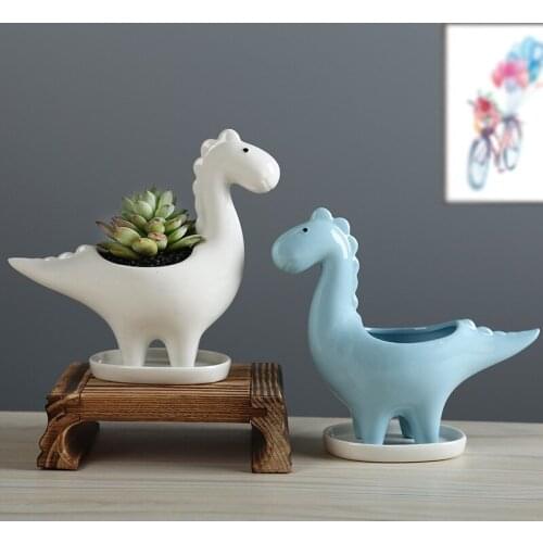 Cartoon Desktop Succulent Flower Pot Cute Dinosaur Plant Pot Vase Garden Mini Macetas Bonsai Cactus Planter Pots for Home Decor