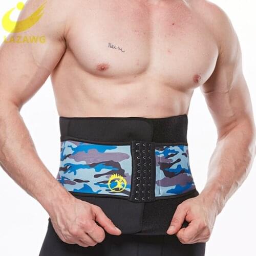LAZAWG Men Sauna Sweat Suits Neoprene Waist Trainer Slimming Body Shaper Trimmer Belt Corsets Burner Workout Waist Support Belts