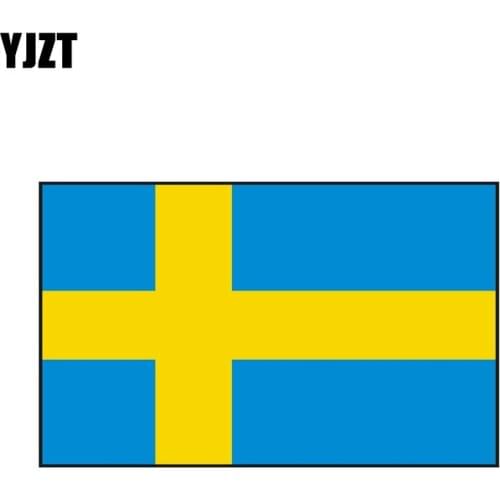 YJZT 16CM*9.8CM International Decorate SWEDEN Flag Car Sticker Decal PVC Car Styling 6-0456