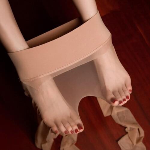 2021 Sexy Women See-through Pantyhose Seamless Footed Tights Nylon Traceless Open Crotch Thin 2020 Tights Stockings Medias