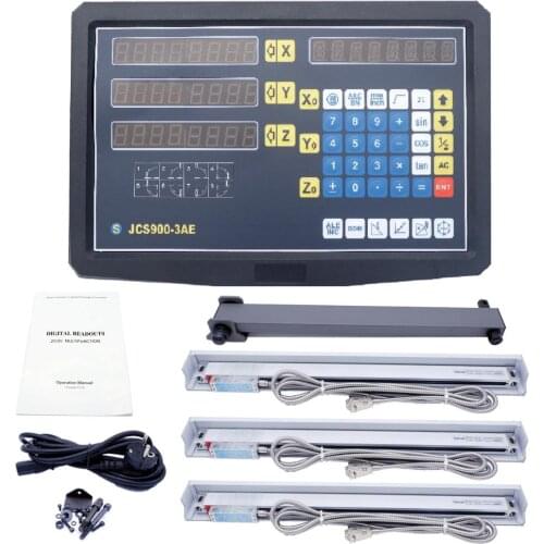 New 3 Axis digital readout with linear scale 100-1020mm 5micron linear encoder complete dro kits free shipping