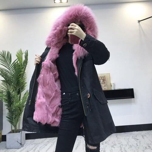Clothes 2020 Real Fox Fur Parka Warm Winter Coat Women Manteau Femme WJ-902-2 YY2072