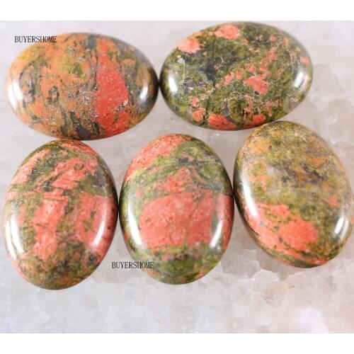 18x25MM Oval Natural Stone Bead Multi Color Unakite Epidote CAB Cabochon For Jewelry Making DIY Bracelet Necklace 5Pcs K565