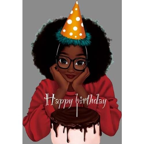 Birthday Gift Sticker Patch Vinyl Fashion Diy Appliqued Tops Heat Transfer Ironing Stickers Happy Girl