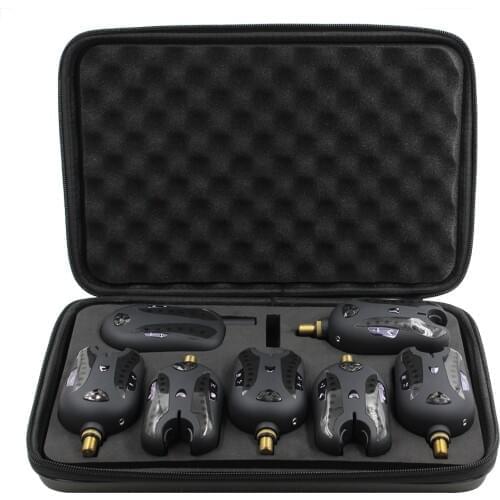 Lixada Wireless Digital Fishing Alarm Fishing Bite Alarms Fishing Receiver Sound Alert Led Alarm Indicator with Portable Case