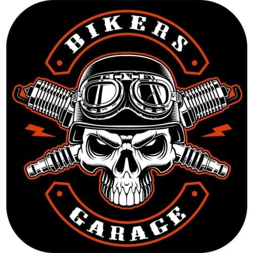 Skull Style Flying Half Helmet Skull Spark Plug Curved Beam Dongzi Moto Sticker PVC Decal KK Vinyl Cover Scratches