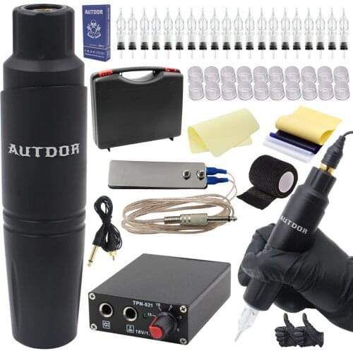 Tattoo Machine Kits Tattoo Power Supply Rotary Pen With Cartridges Needles Permanent Makeup Machine For Tattoo Beginners Artist
