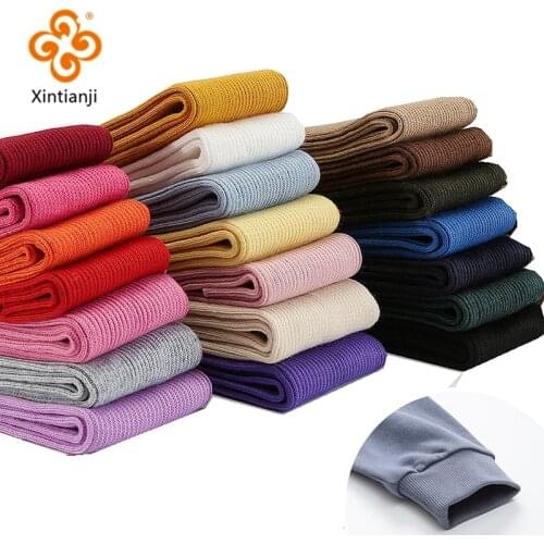 Xintianji Knitted Cotton Spandex Ribbed Cuff Fabric Neckline Trousers Garment Accessories Multi-Colours 7*40cm TJ1450