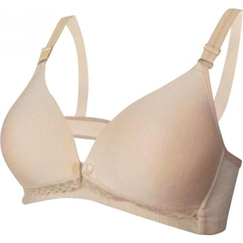 Pregnant woman mother breastfeeding comfortable pregnant women bra button solid color cotton breastfeeding underwear