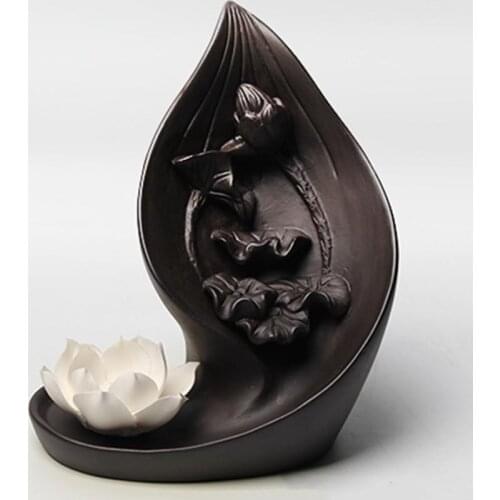 Back flow Lotus Line incense burner effect home decor Stick Holder Censer