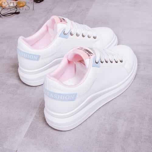 Latest Spring Autumn White Shoes Women Platform Shoes Woman Fashion Sneakers High Quality PU Casual Shoes Ladies Shoes Loafers