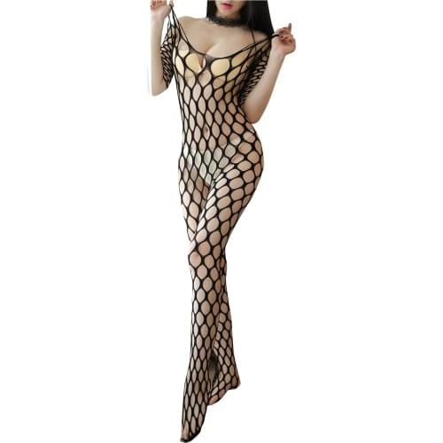 Women Sexy Bodysuit Porn Net Stocking Transparent Lingerie Crotchless Exotic Jumpsuit Stripper Outfit lenceria sensual mujer d4
