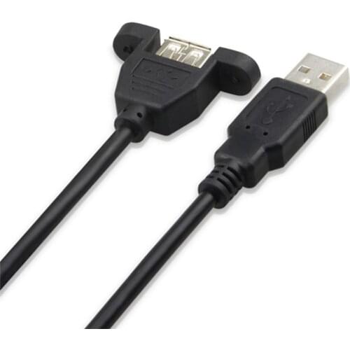 0.5M 1M 1.5M USB 2.0 A male to female socket panel mount with Screws cable cord 100cm