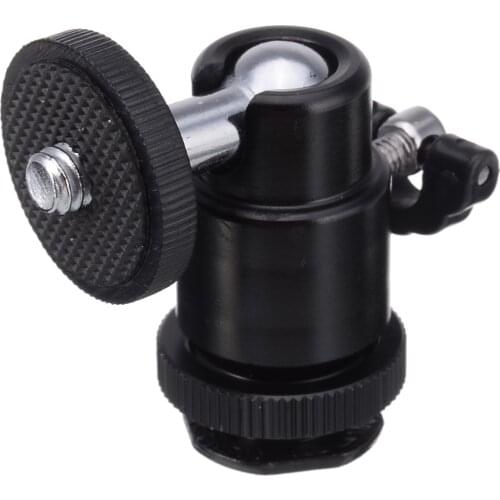 1pc Mini Ball Head Hot Shoe 1/4" Flash Bracket Holder Support Mount Screw For Camera Tripod Telescope