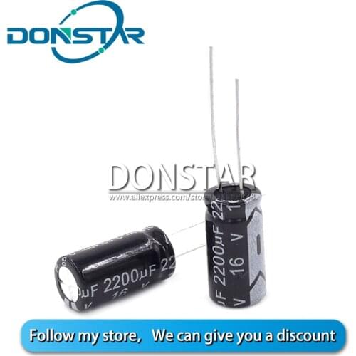 10PCS 16V 2200UF Electrolytic Capacitor 2200UF 16V 10*20MM Aluminium Electrolytic Capacitor