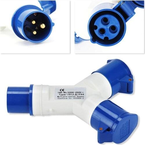 16A 2 WAY SPLITTER ADAPTOR CARAVAN MOTORHOME HORSEBOX for 16 AMP HOOK-UP