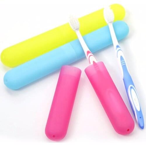 2pcs Portable Toothbrush Holders Box Plastic Cartoon Design Fresh Toothbrush Protective Head Cover For Hiking Camping and Home