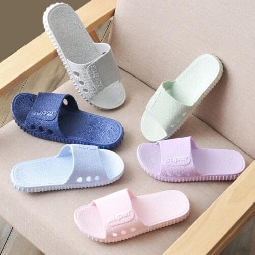 2020 New Slippers Women Summer Thick Bottom Indoor Home Couples Home Bathroom Non-slip Breathable Tide To Wear Cool Slippers