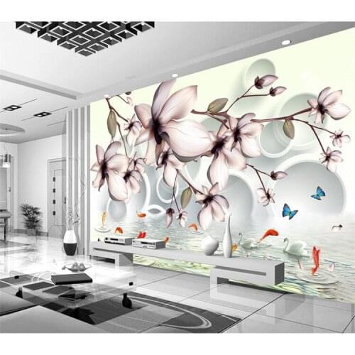 3D flower WallPaper Murals Wall Print Decal Wall Decor WALLPAPER for Living Room Bedroom Art Wall Decoration Landscape floral