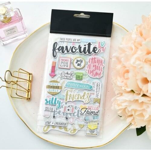 KSCRAFT My Friends 3D Die Cut Self-adhesive Stickers for Scrapbooking Happy Planner/Card Making/Journaling Project