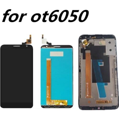 5.0inch For Alcatel idol 2s 6050 Touch Screen Digitizer Glass Sensor + LCD Display Panel +frame for 6050Y cell phone