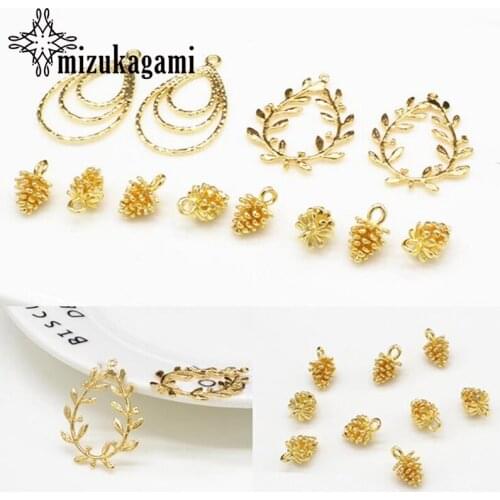 5pcs/lot copper plated 18K Gold jewelry material Charms Connectors For Diy earrings bracelet necklace