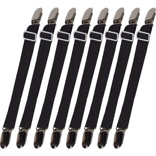 8pcs Sheet Straps Suspenders Band Adjustable Bed Corner Holder Elastic Fasteners Clips Grippers Mattress Pad Cover Fitted Sheet