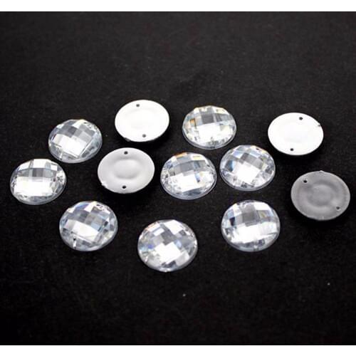 Acrylic Beads 8mm 10mm 12mm 14mm 16mm 18mm 20mm 22mm Flatback Round Taiwan Crystal Clear Beads Sew On Buttons For Wedding Dress