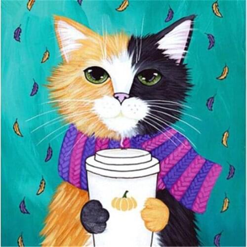 Peter ren Diamond painting cross stitch Diamond embroidery DIY Square or Round diamond mosaic Full image Home Decor Tricolor cat