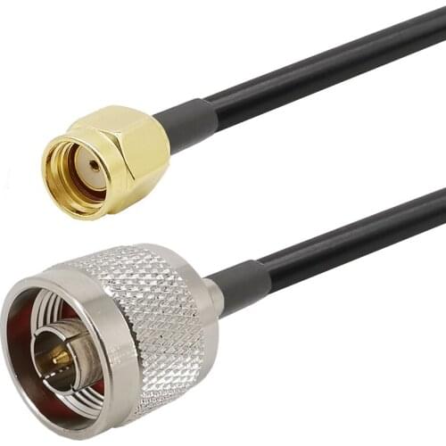 Low Loss N Male to RP-SMA Male Antenna RF Coaxial Connector 2.4Ghz/5Ghz Double Shielded LMR200 Pigtail Cable Adapter 2/5M/8M/10M