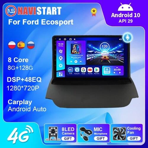 9 Inch 2 Din Car Radio for Ford Ecosport 2013 2014 2015 2016 2017 Player Android 10 GPS Navigation WIFI 4G DSP CarPlay Bluetooth