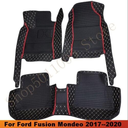 Car Floor Mats For Ford Fusion Mondeo 2017 2018 2019 2020 Customized Carpet Waterproof Anti-dirty Floor Rug Exterior Accessory