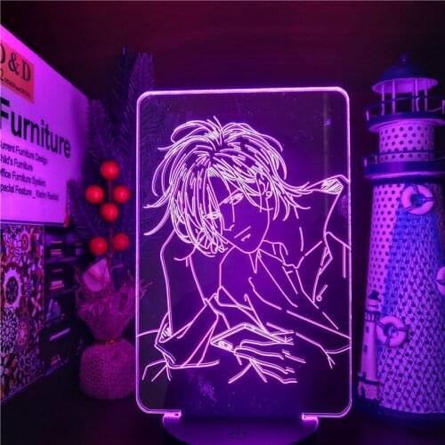 Banana Fish 3D Night Light ASH LYNX Anime Figure LED Lamp Table Desk Lampara Bedroom Decoration Lighting Creative Manga Lights