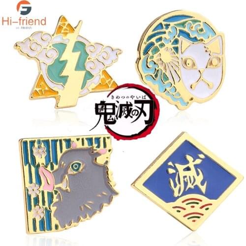 Anime Brooch Demon Slayer: Kimetsu no Yaiba Brooch Kamado Tanjirou Kamado Nezuko Agatsuma Zenitsu Hashibira Inosuke Giyuu