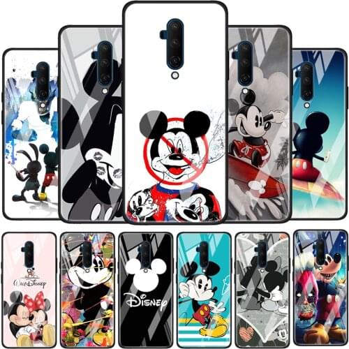Playing Mickey Mouse Tempered Glass Cover For OnePlus Z 7 8 9 7T 8T 9R Nord 5G Pro Silicone Phone Case Coque