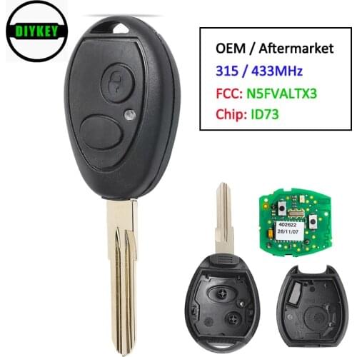 DIYKEY OEM / Aftermarket Remote Key Fob 315/433MHz ID73 for US/Euro Land Rover Discovery 1999 2000 2001 2002 2003 2004 N5FVALTX3