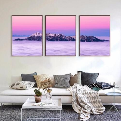 Fantasy Ocean Print Wall Art Canvas Sunset Seascape Painting Home Decor Canvas Picture for Living Room Modern Spray No Frame