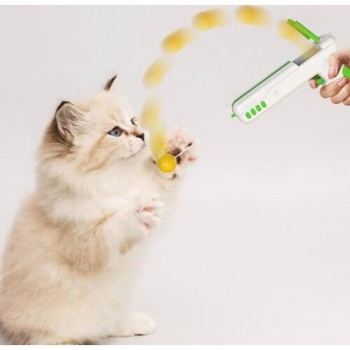 Pet Feather Ball Toys Cats Interactive Indoor Exercise Funny Original Cat Stick Bounce Gun for Kitten Puzzle Toys Pet Supplies