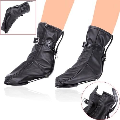 PU Leather Ankle Cuffs Bondage Gimp Bootie Socks,Dog Paw Crawling Gloves,Zipper Boot Bound Strap,Female Foot Fetish Adult Games